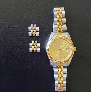 Gruen gold and silver watch